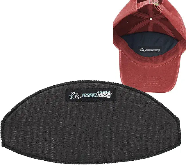 Charcoal Black cap insert X2 double absorbency with SweatHawg headwear label on a white background